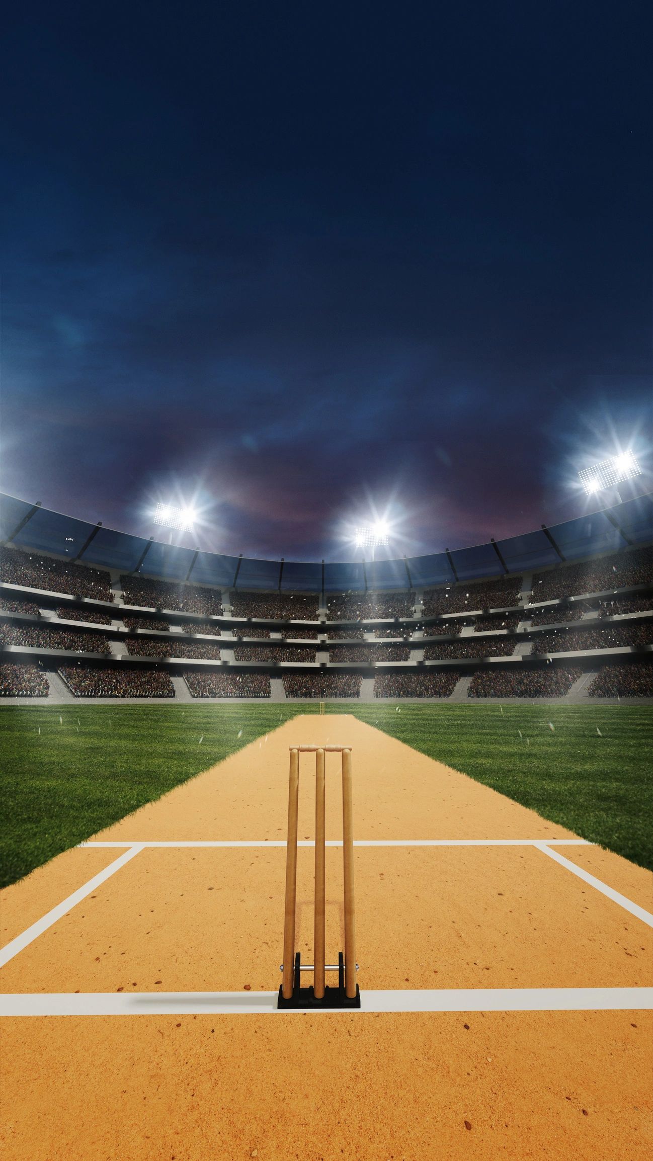 Cricket ball hitting wicket stumps